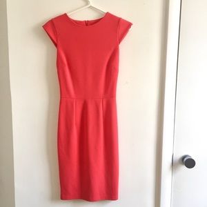 Topshop Sheath Dress Pencil Dress - Coral